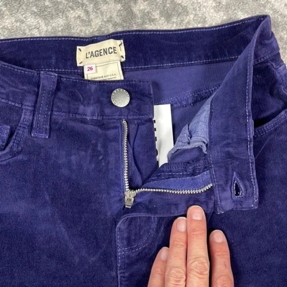 NWT L’Agence Sada High Rise Cropped Slim Jeans in Stargazer Purple Sz 26 - Picture 7 of 8